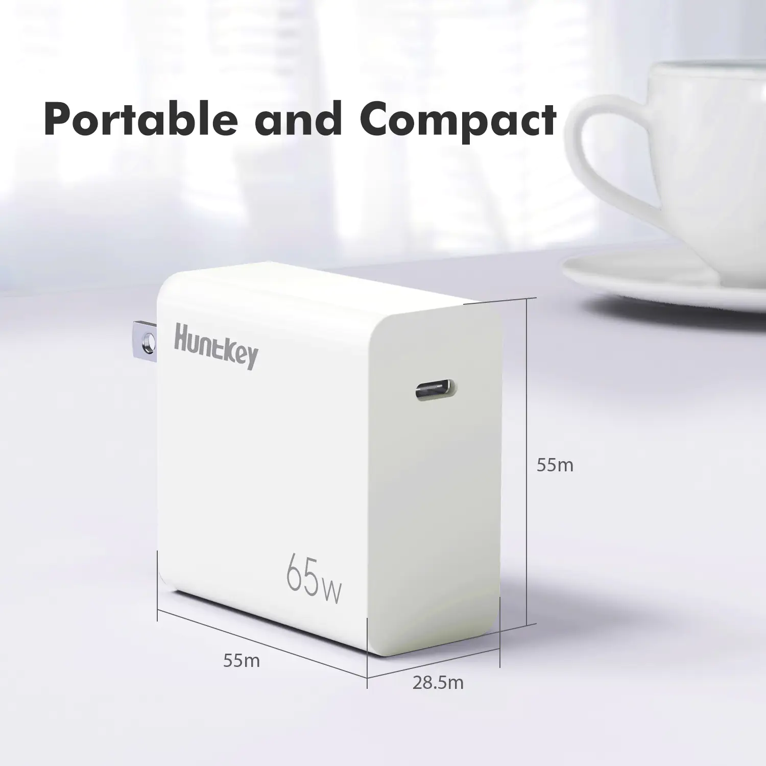 Huntkey K65 GNAN 65W GaN High Power Charger, Single USB-C, PPS, Compact Design - Image 3