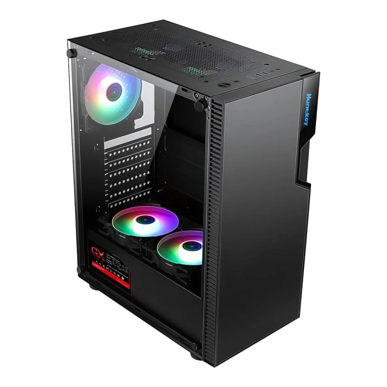 Huntkey GS450C Mid-Tower ATX PC Case, Tempered Glass Side Panel, Black - Image 2