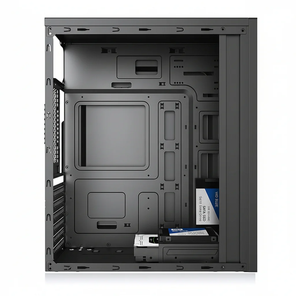 Huntkey HK360 ATX Mid-Tower Gaming PC Case, Black Steel, 330mm GPU Support - Image 3
