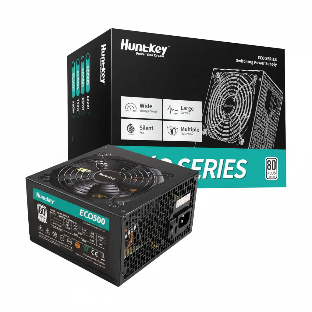 Huntkey ECO500 500W 80 Plus White Power Supply, Active PFC, 120mm Fan - Image 3