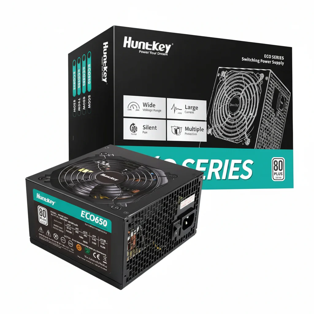 Huntkey ECO650 650W 80 Plus White Power Supply, Active PFC, 120mm Hydraulic Bearing Fan - Image 3