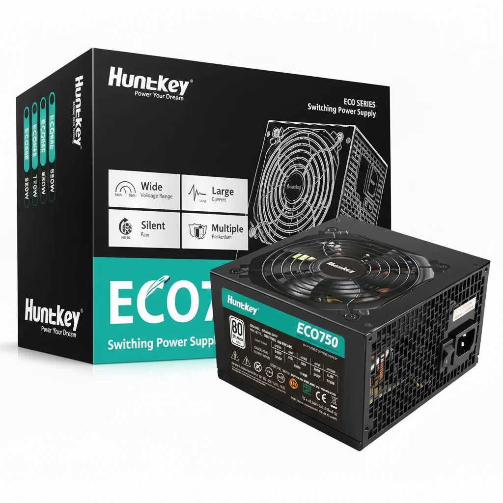 Huntkey ECO750 750W 80 Plus White Power Supply, Active PFC, Dual Ball Bearing Fan - Image 3