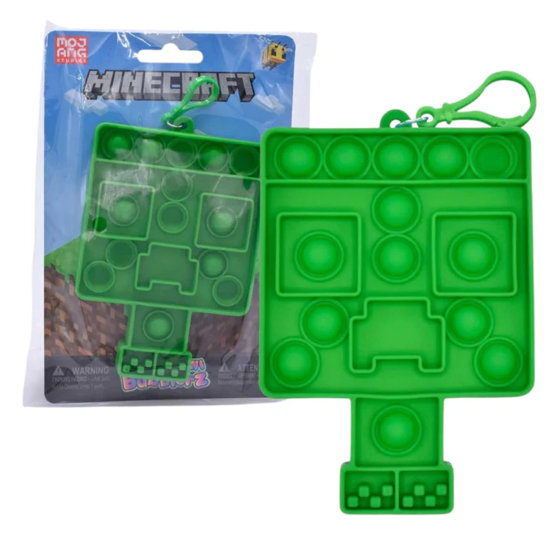 Just Play Minecraft Mini Bubblerz Fidget Popper Keychain/Backpack Hanger