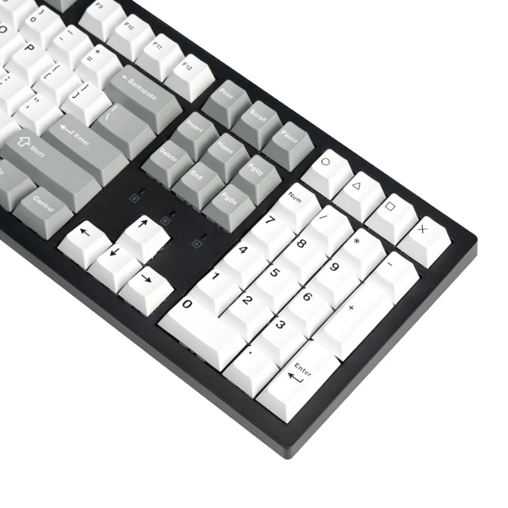 Keychron Cherry Profile Double Shot PBT Full Keycap Set - Grey/White/Mint - Image 3