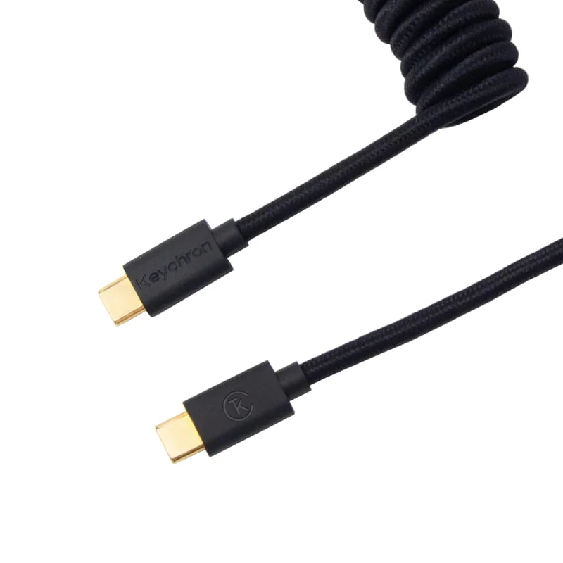 Keychron Coiled Aviator Cable - Black/Straight - Image 2