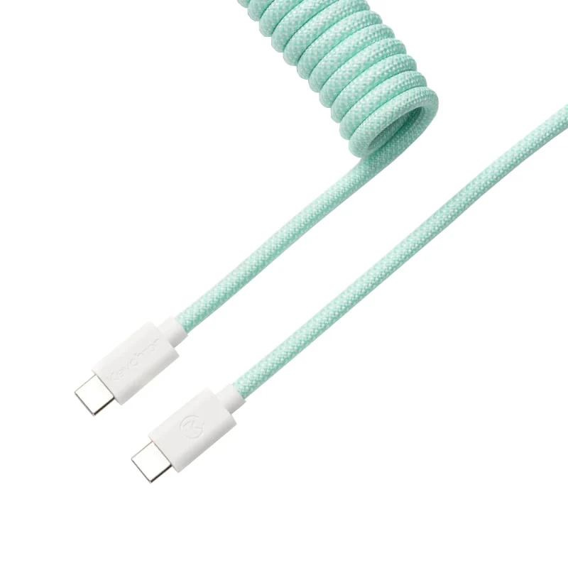 Keychron Coiled Aviator Cable - Mint/Straight - Image 2