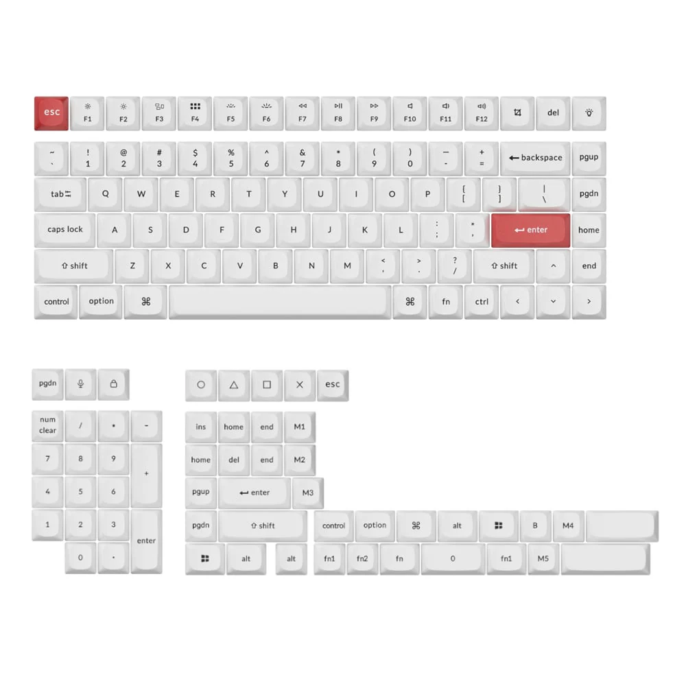 Keychron Double Shot PBT OSA Full Keycap Set - Black/White - Image 5