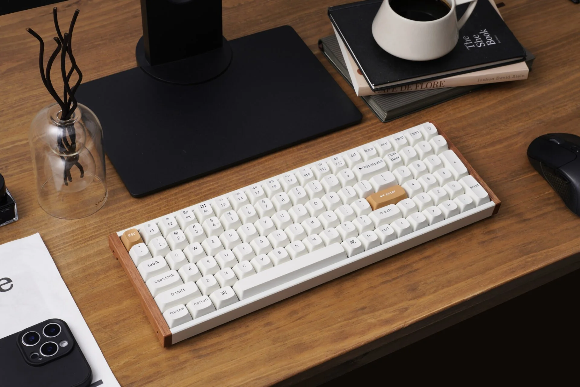 Keychron K4 HE 96% Magnetic Switch Hot-Swap RGB Wireless Keyboard – White (Wood + Aluminium) - Image 2
