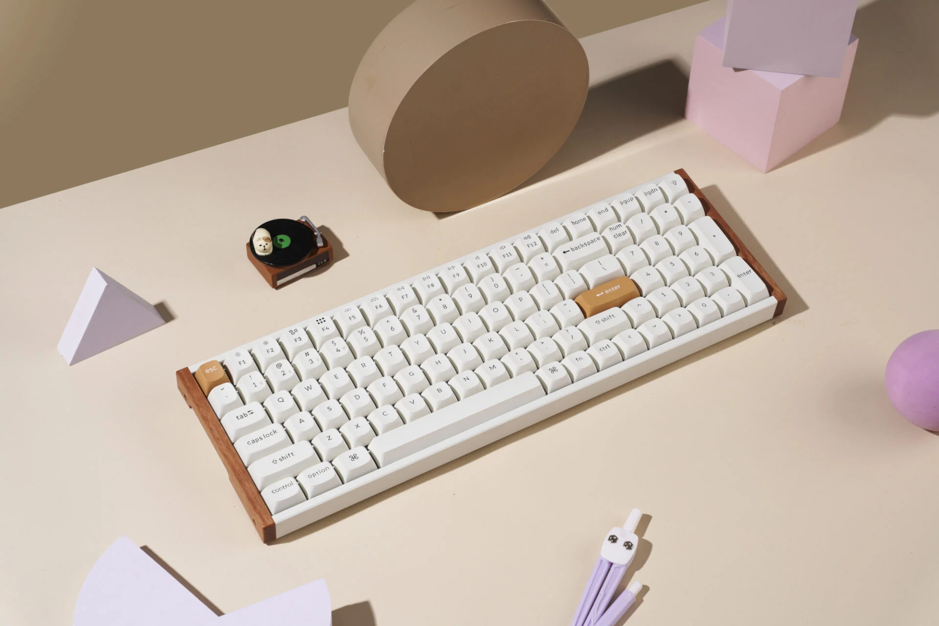 Keychron K4 HE 96% Magnetic Switch Hot-Swap RGB Wireless Keyboard – White (Wood + Aluminium) - Image 3