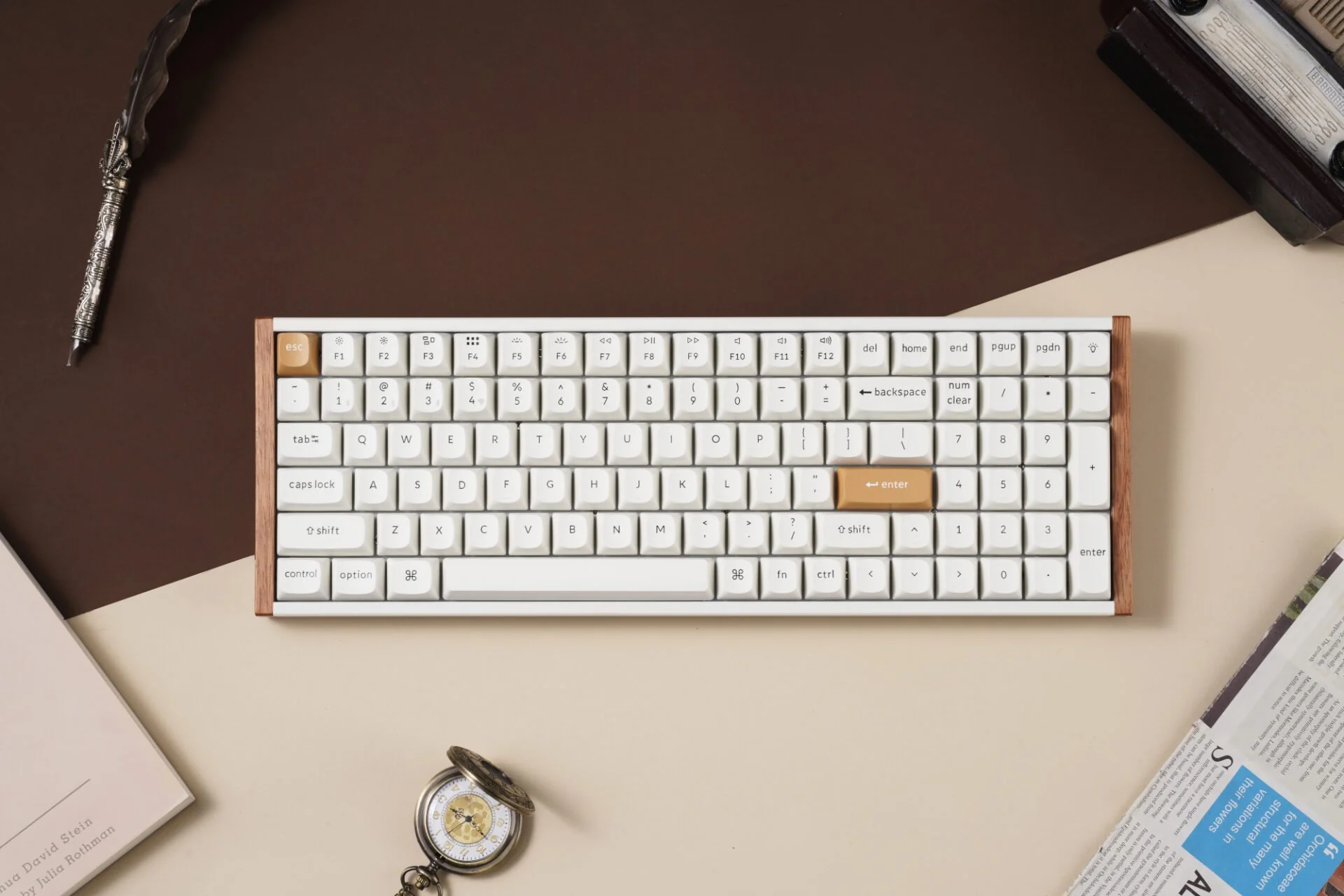 Keychron K4 HE 96% Magnetic Switch Hot-Swap RGB Wireless Keyboard – White (Wood + Aluminium) - Image 4