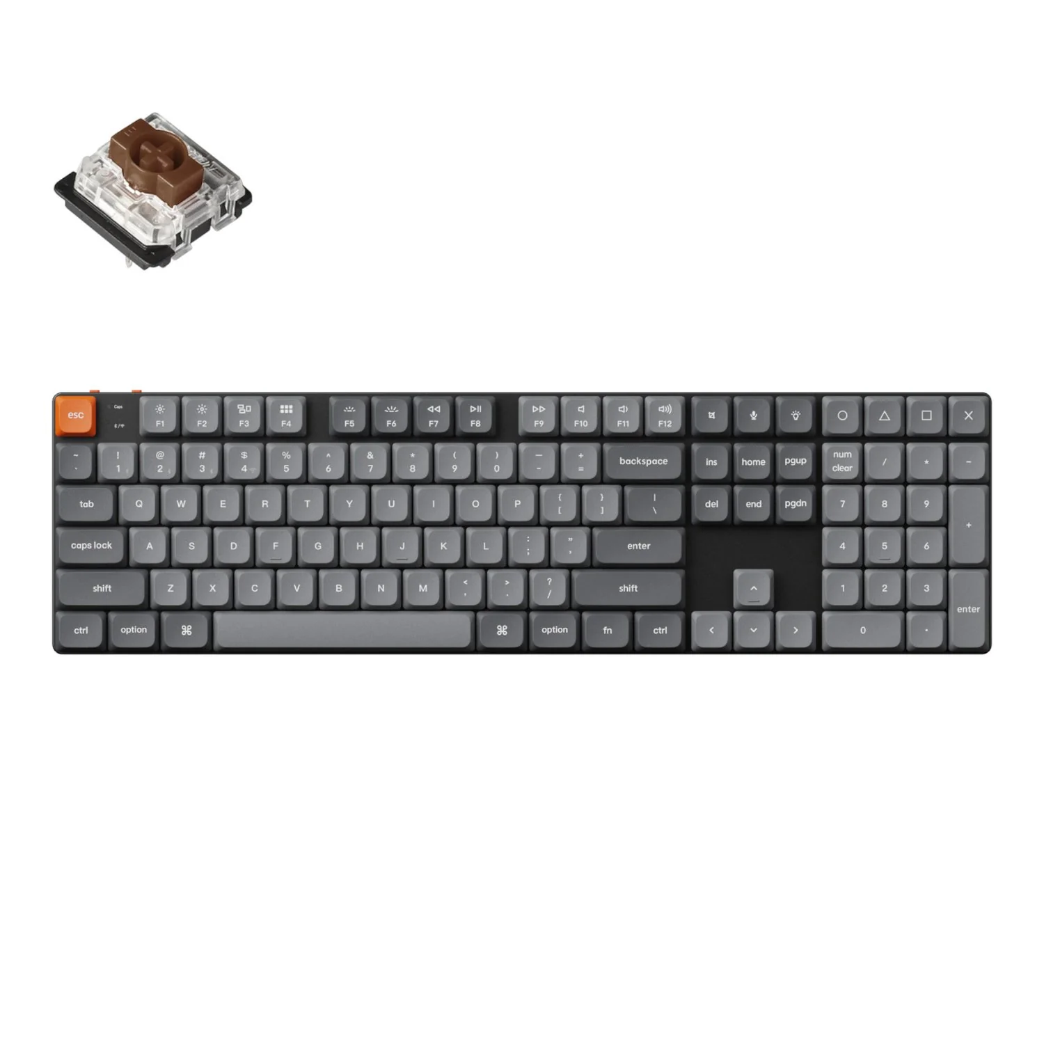 Keychron K5 Max QMK/VIA Full-sized Wireless Custom Mechanical Keyboard | BROWN Switches - Image 5