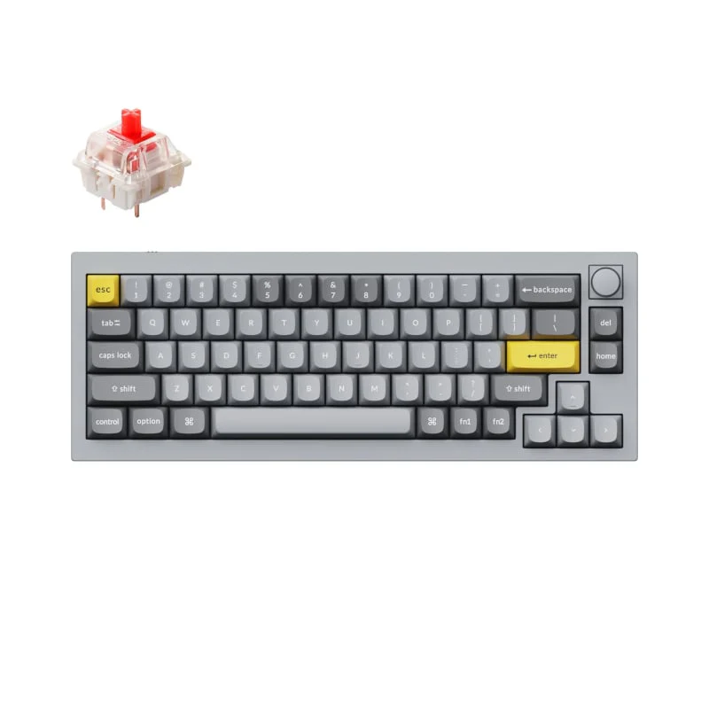 Keychron Q2 65% Red G Pro Switches Aluminium RGB Wired Keyboard - Grey - Image 5