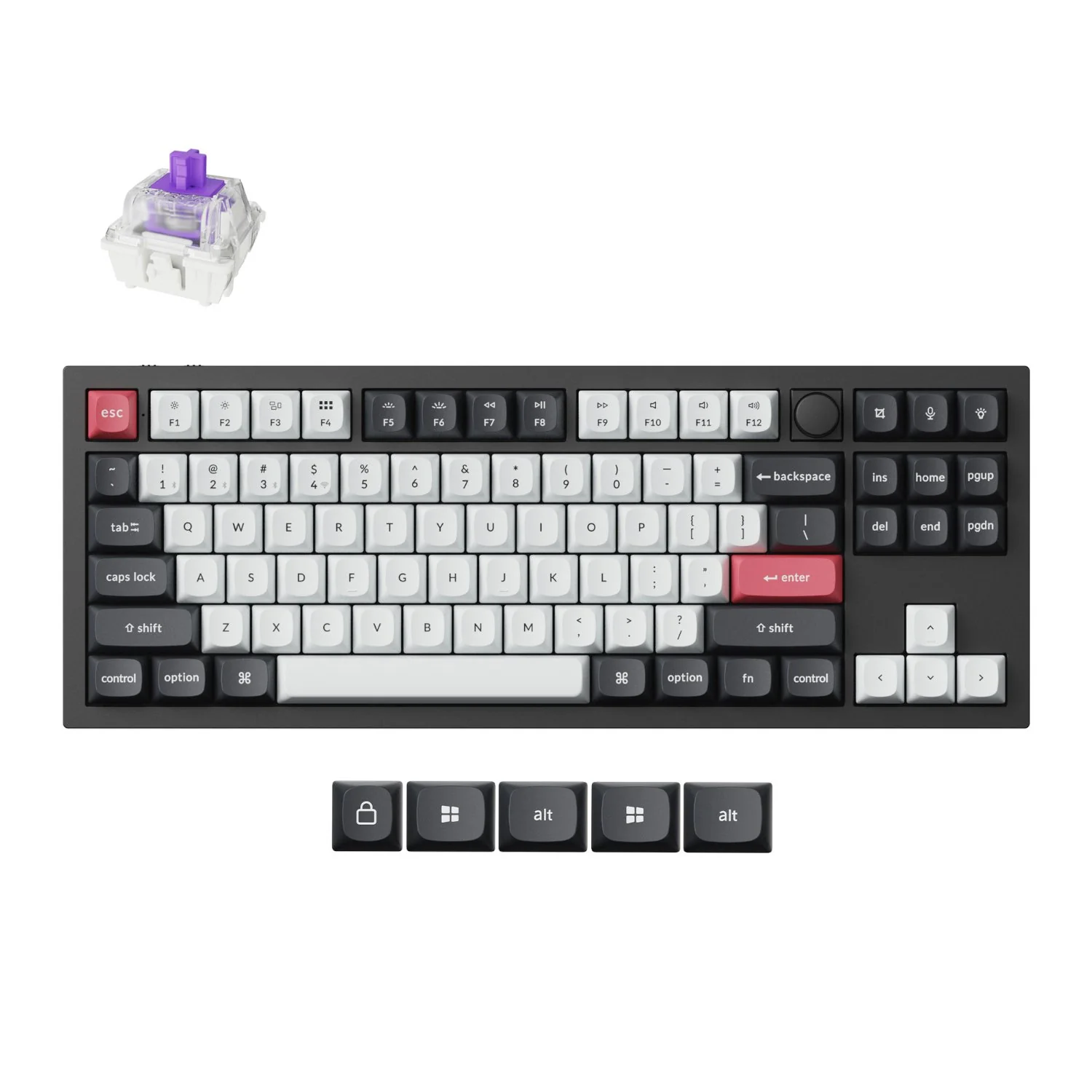 Keychron Q3 HE QMK 80% Wireless Custom Mechanical Keyboard (Nebula Switch) – Carbon Black - Image 5