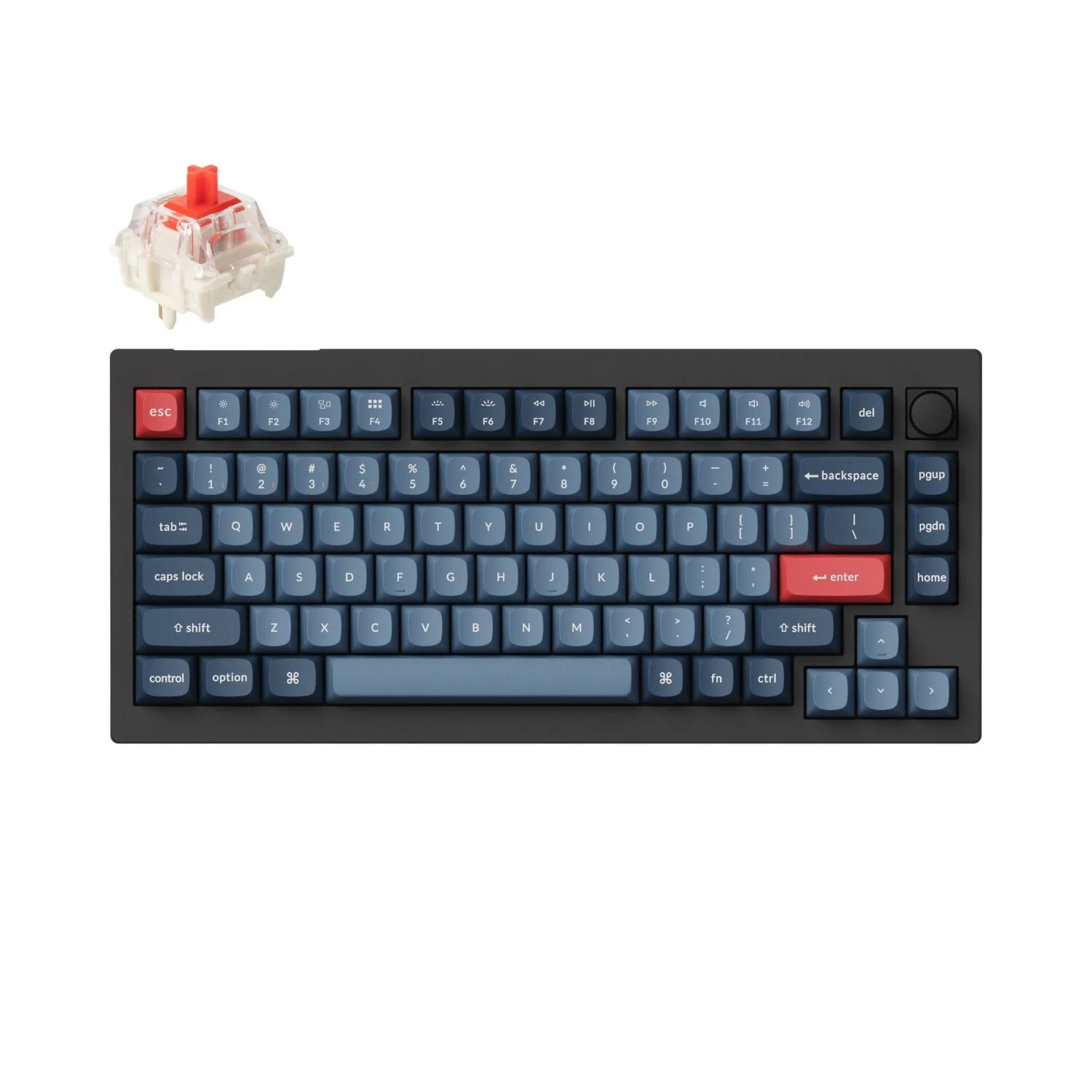 Keychron V1 Max QMK/VIA Wireless Custom Mechanical Keyboard | RED Switches - Black - Image 5