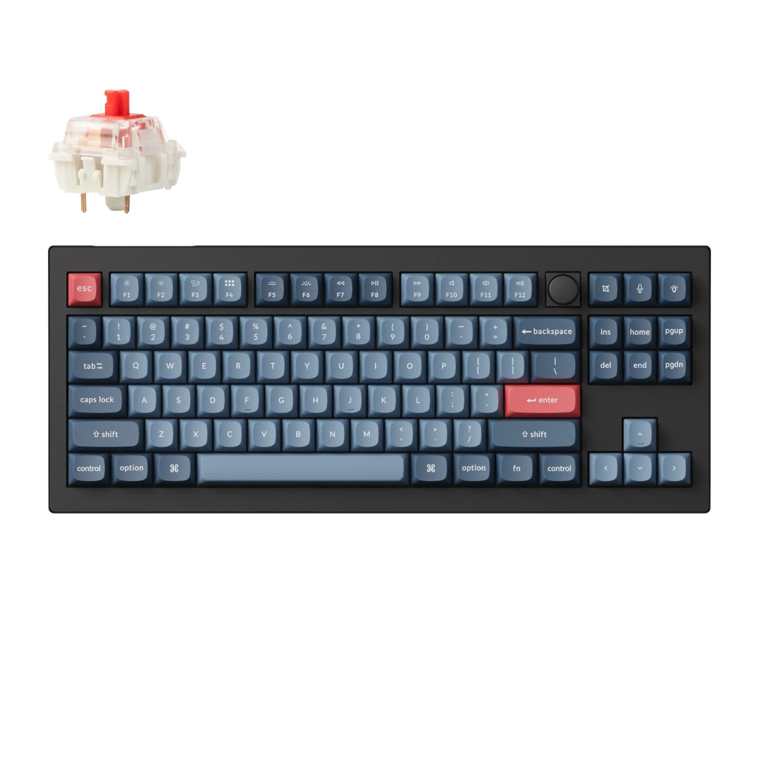 Keychron V3 Max QMK/VIA 80% Wireless Custom Mechanical Keyboard (Red Switch) – Carbon Black - Image 5