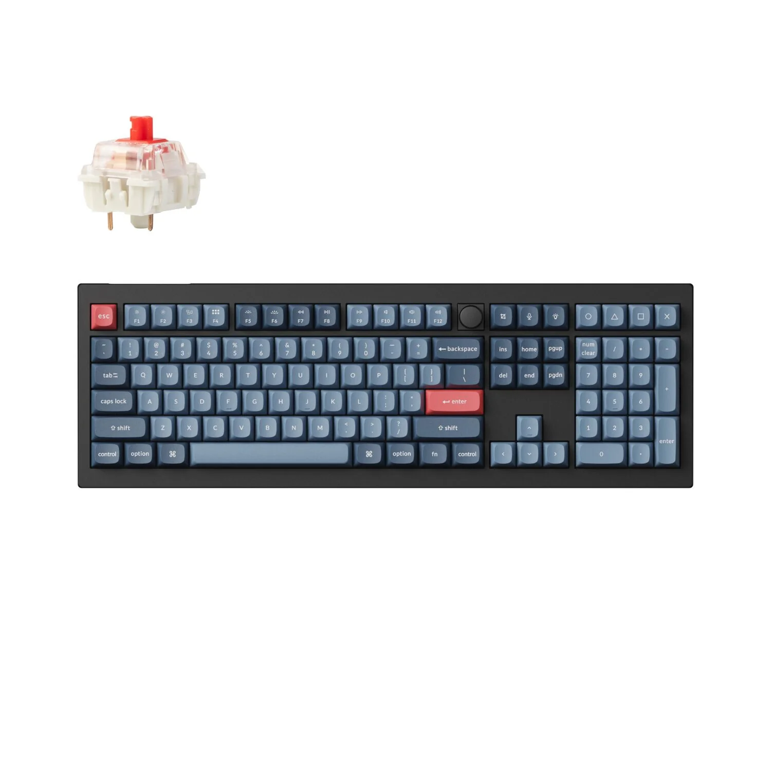 Keychron V6 Max QMK/VIA RED Wireless Custom Mechanical Keyboard | RED Switch - Black - Image 6