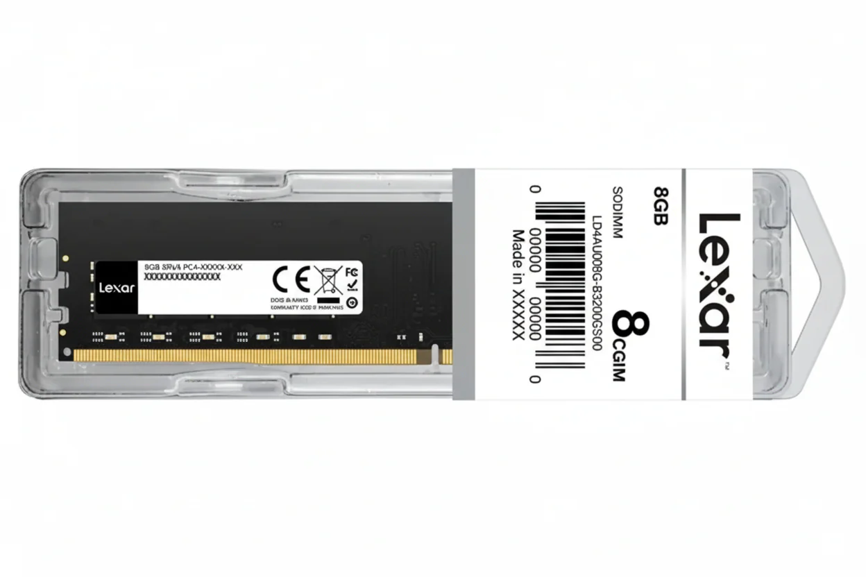 Lexar 8GB DDR4 3200MHz UDIMM Desktop Memory Module, CL22, 1.2V, Black Heat Spreader - Image 3