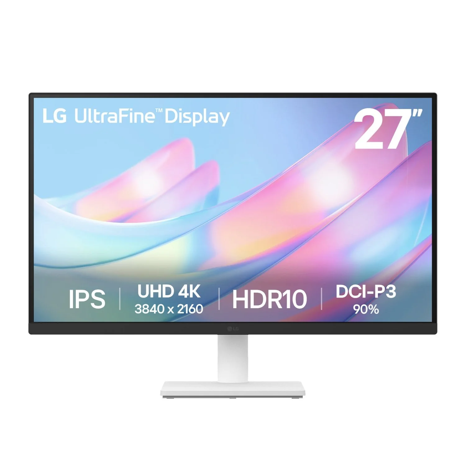 LG UltraFine 27'' 4K UHD IPS Monitor - White; 3840x2160 IPS; White Backpanel; HDMI; Display Port; Tilt Functionality - Image 6