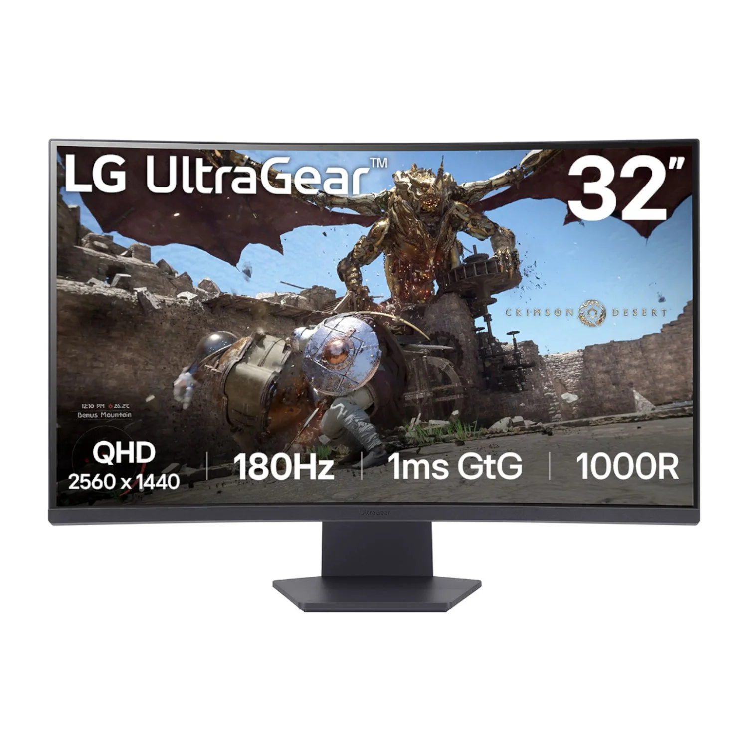 LG UltraGear 32'' QHD VA Curved Gaming 180Hz 1ms; 2560x1440 VAl; AMD FreeSync; 2x HDMI; 1x Display Port; Tilt - Image 6