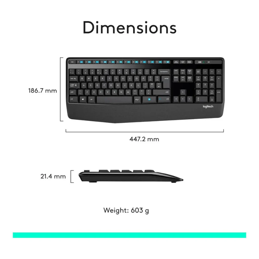 Logitech 920-006489 MK345 Comfort Wireless Keyboard and Mouse Combo - Black - Image 6