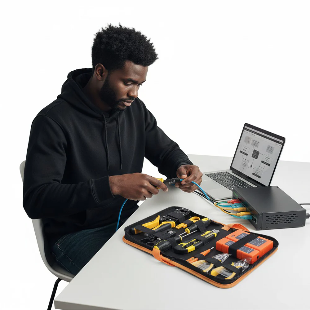 M-Link 10 Piece All-in-One Network Toolkit with Pliers, Tester, Screwdrivers TOOL13 - Image 4