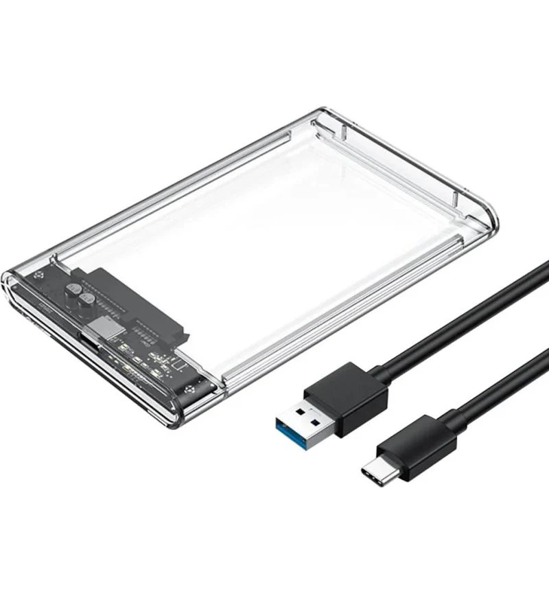 M-Link 2.5" Transparent SATA Hard Drive Enclosure – USB Type-C Portable Chassis - Image 2