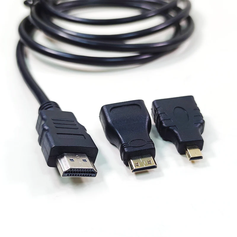 M-Link 3-in-1 HDMI Cable 1.5m – Standard, Mini & Micro HDMI with Adapters - Image 2