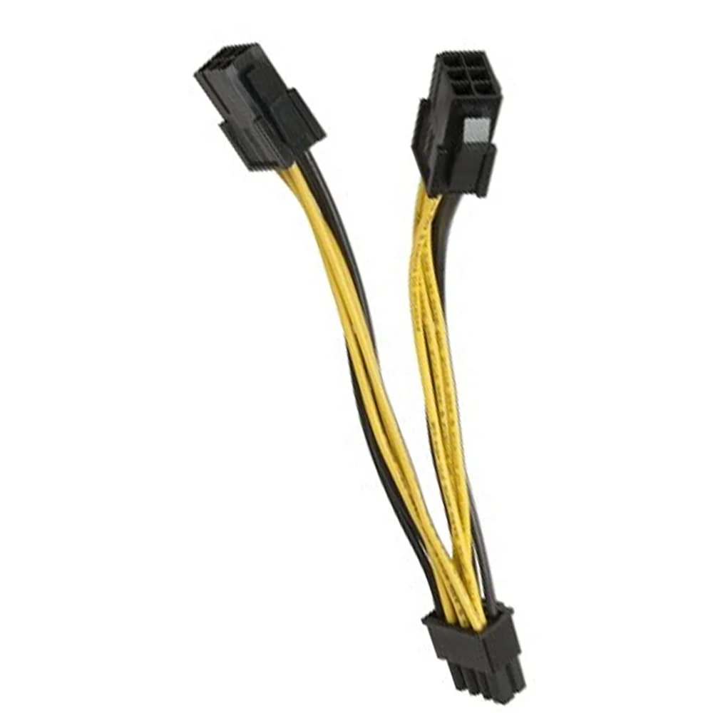 M-Link 6-Pin to Dual 8-Pin (6+2) PCIe Power Adapter Cable – 20cm - Image 4
