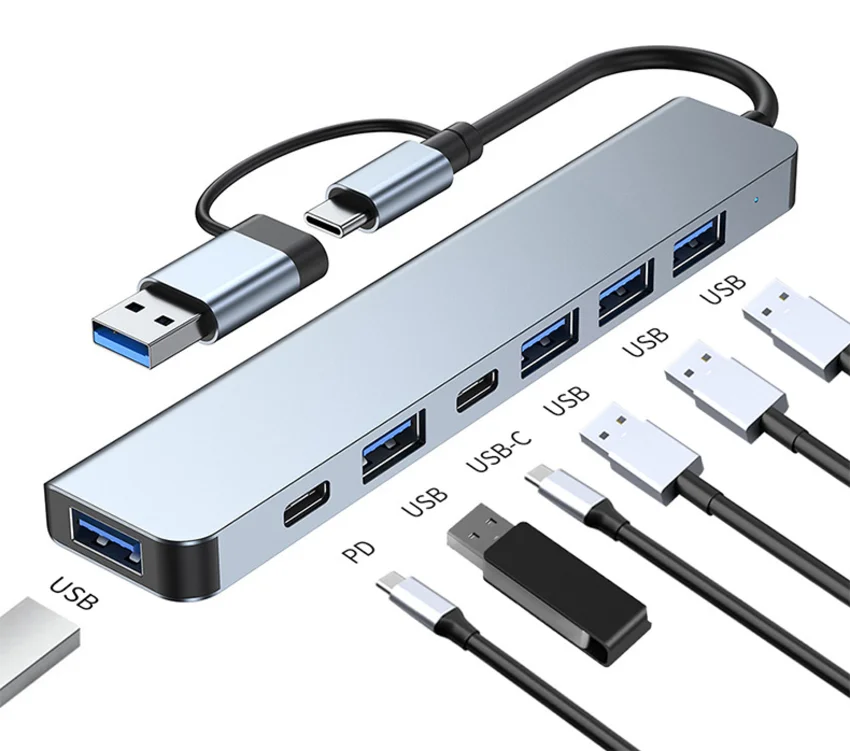 M-Link 7-in-1 USB-C Hub with 100W Power Delivery – Dual USB-C & USB 3.0 Interface - Image 4