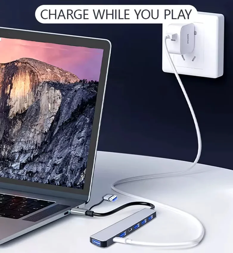 M-Link 7-in-1 USB-C Hub with 100W Power Delivery – Dual USB-C & USB 3.0 Interface - Image 5