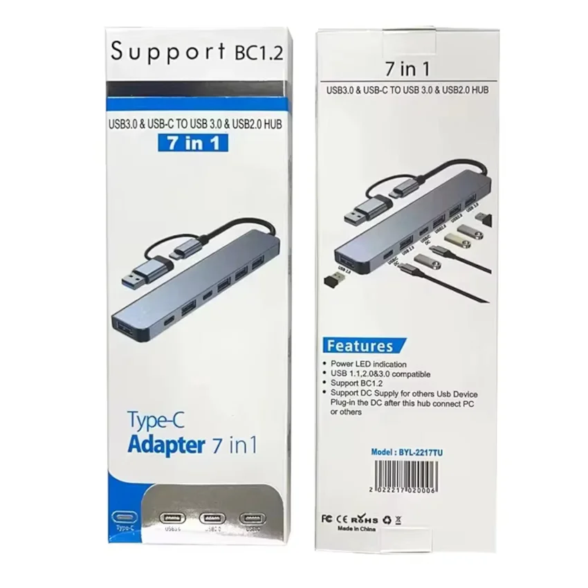 M-Link 7-in-1 USB-C Hub with 100W Power Delivery – Dual USB-C & USB 3.0 Interface - Image 6