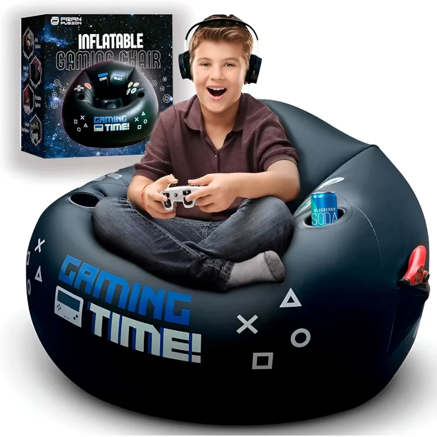 M-Link Inflatable Gaming Chair Sofa with Cup Holders – PVC Air Lounge 104x104x60cm - Image 3