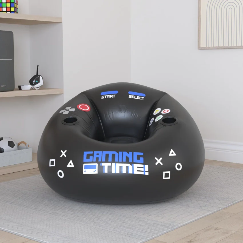 M-Link Inflatable Gaming Chair Sofa with Cup Holders – PVC Air Lounge 104x104x60cm - Image 5