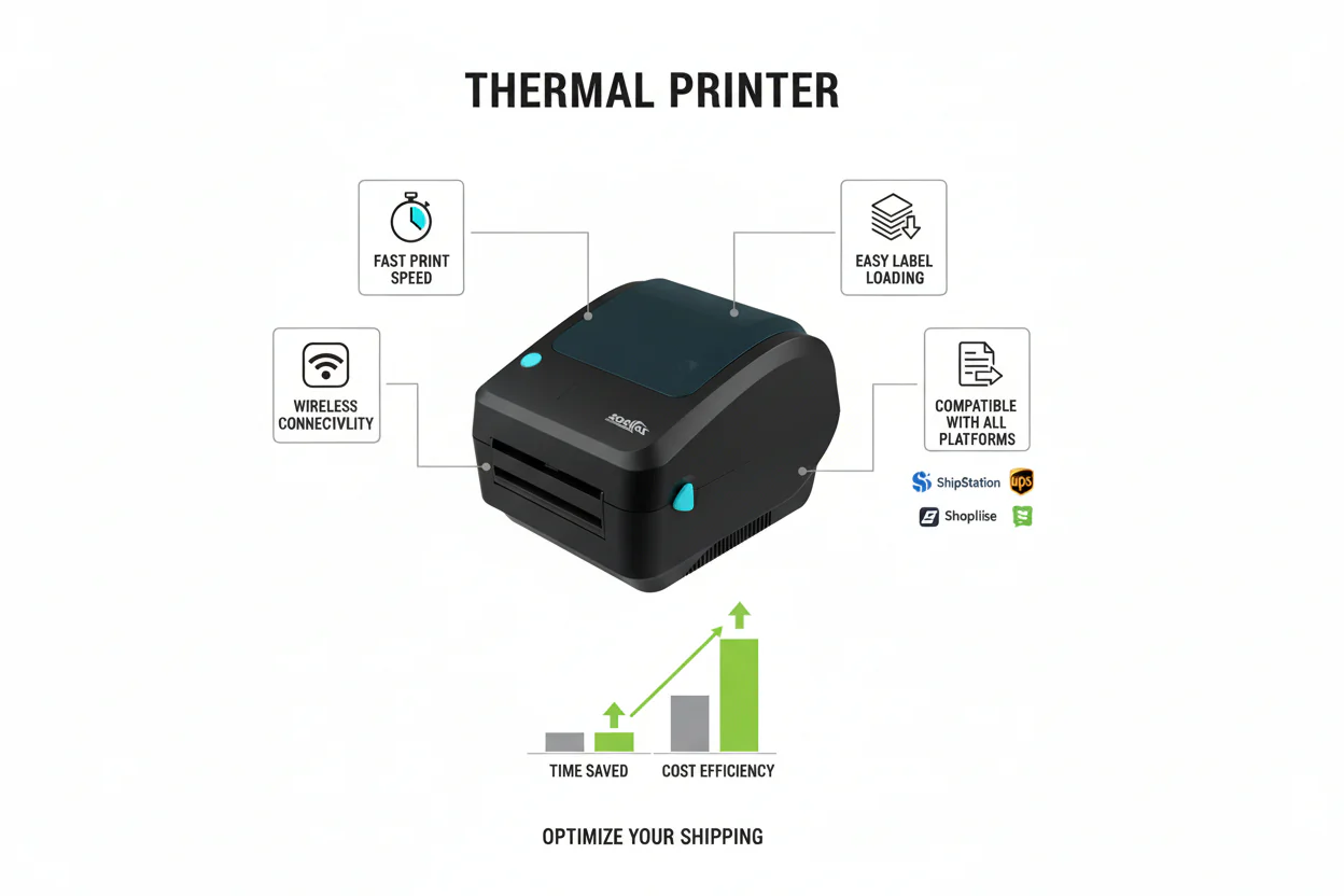 M-Link S300M POS Thermal Printer RS232 USB LAN, High-Speed Direct Thermal 72mm Print - Image 2