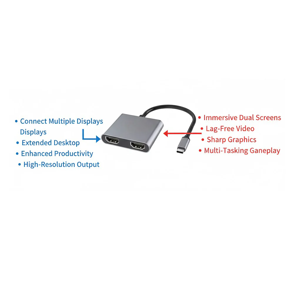 M-Link USB-C 4-in-1 Dock with Dual 4K HDMI, USB Port and 100W PD Fast Charging - Image 3