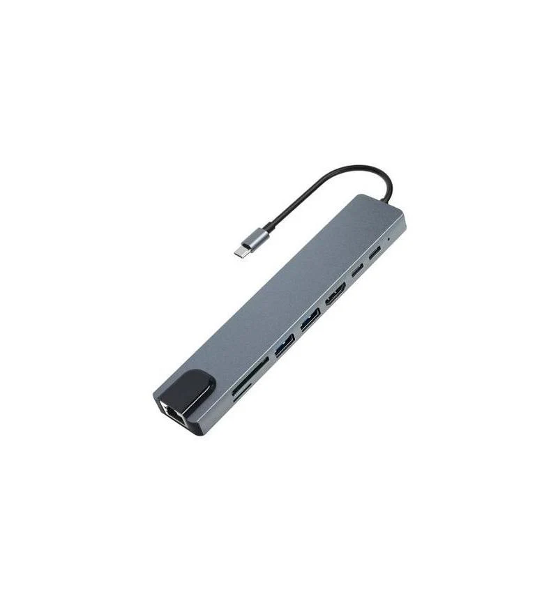 M-Link USB-C 8-in-1 Docking Station – HDMI, Gigabit LAN, USB 3.0, Card Reader & 87W PD - Image 2
