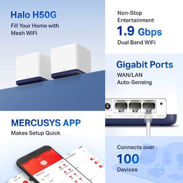Mercusys HALO AC1900 Home Mesh Wi-Fi System - Image 4
