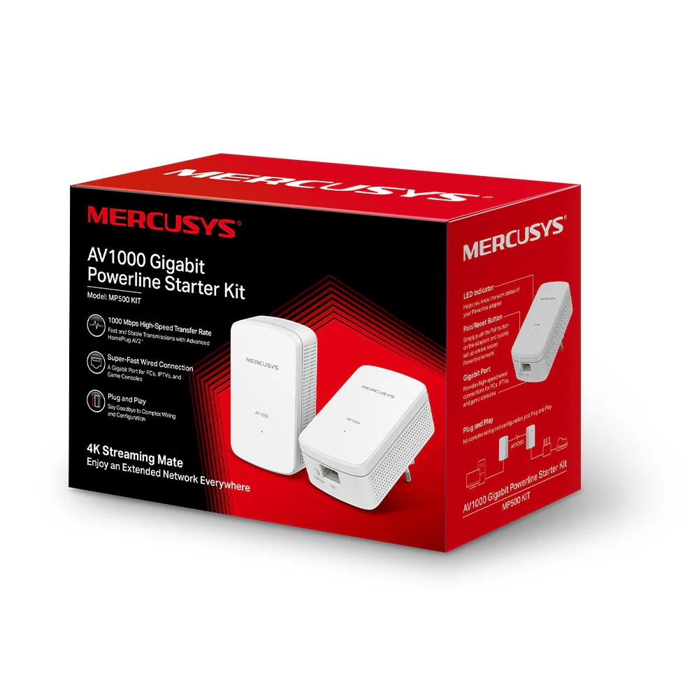 Mercusys MP500 KIT – AV1000 Gigabit Powerline Starter Kit - Image 4