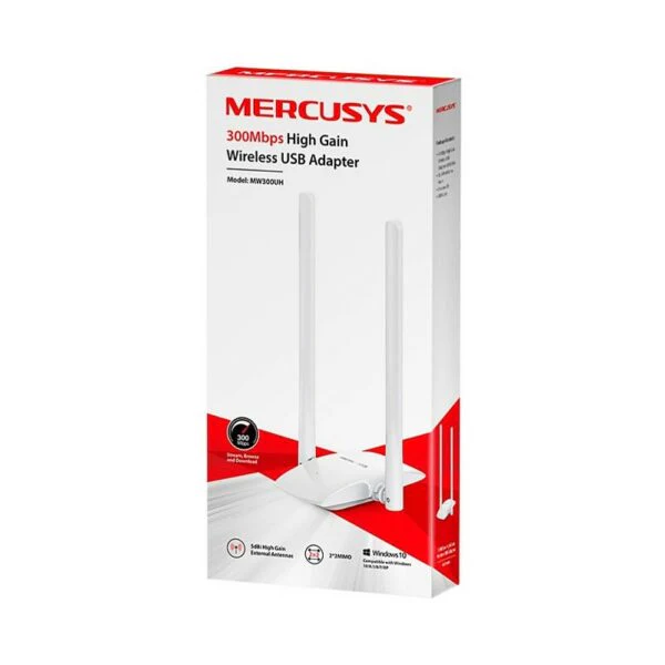 Mercusys MW300UH 300Mbps 5dBi High Gain Wireless USB Adapter - Image 2