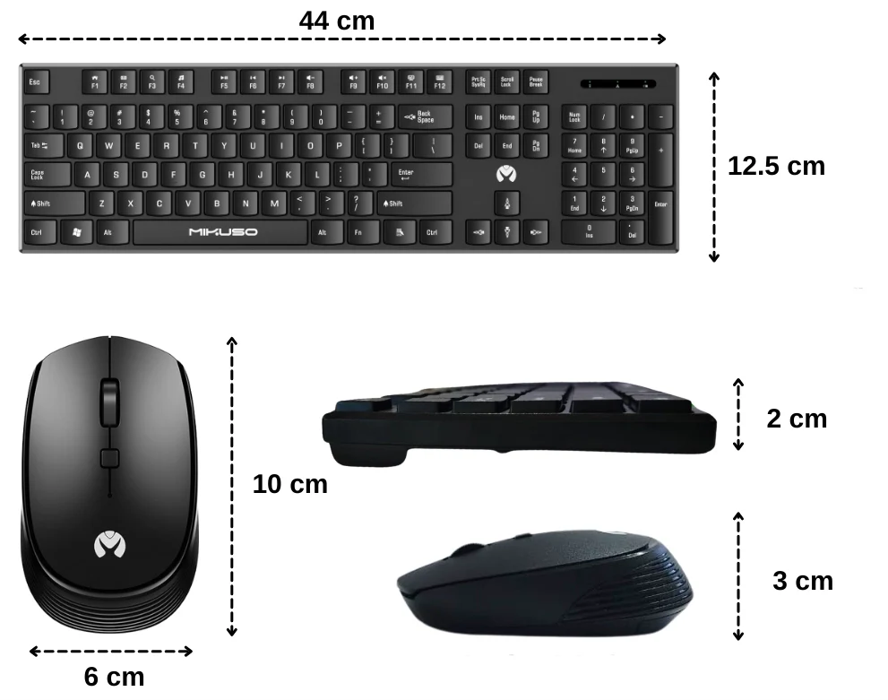 Mikuso KB-C026 Wireless Keyboard and Mouse Combo – 2.4GHz, 104 Keys, Adjustable DPI - Image 3