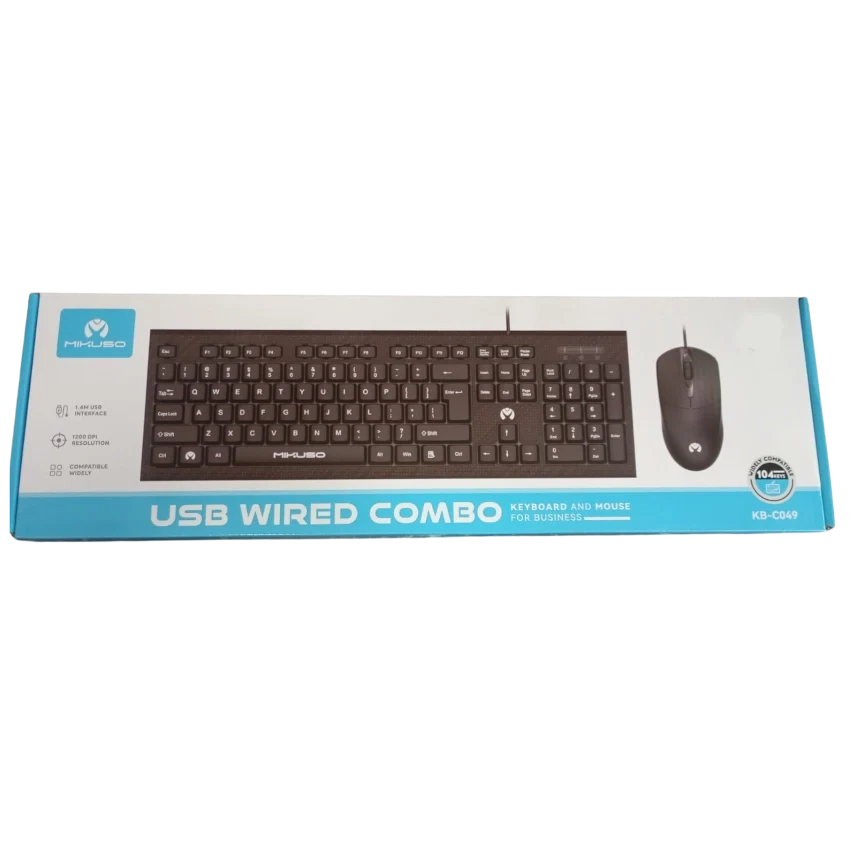 Mikuso KB-C049 USB Wired Keyboard and Mouse Combo – 104 Keys, 1200 DPI, USB 2.0 - Image 2