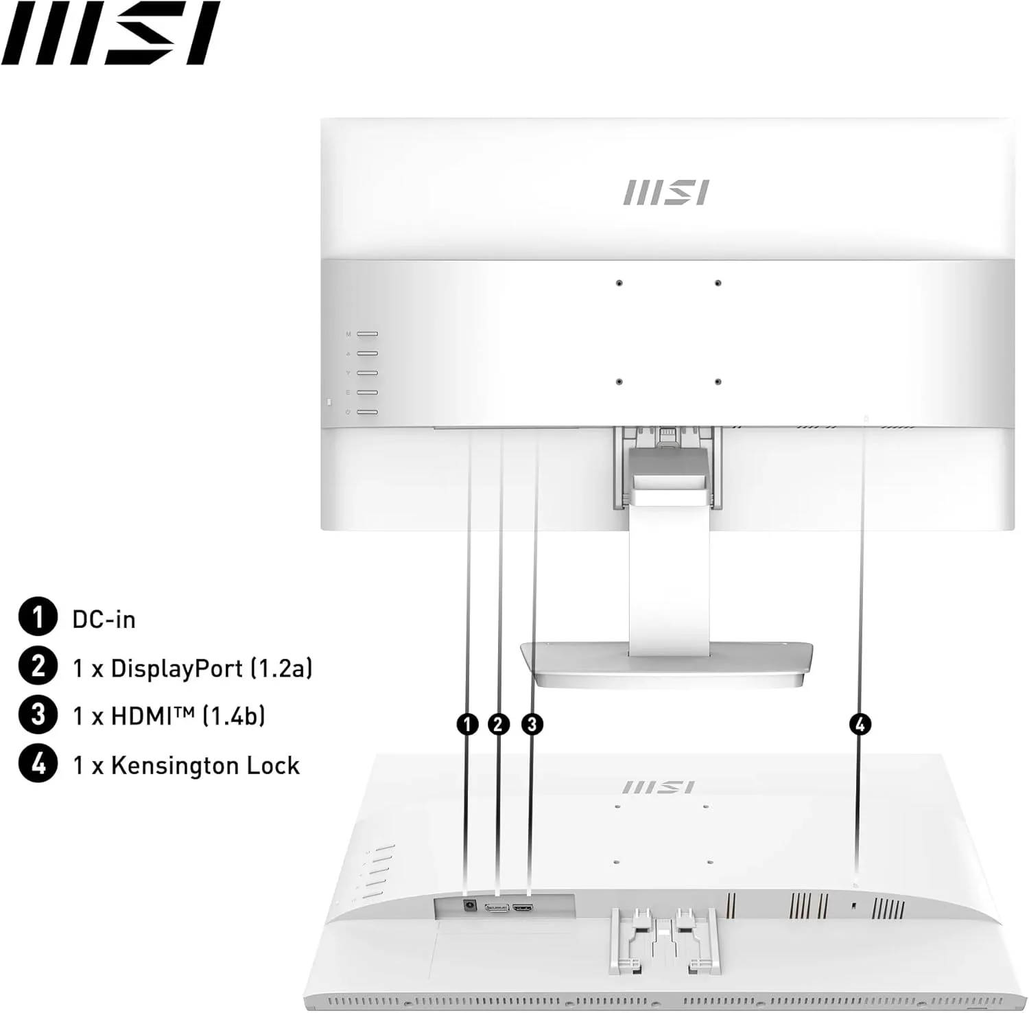 MSI PRO MP2412W 23.8-inch FHD 100Hz VA EyesErgo Business Monitor - Image 5