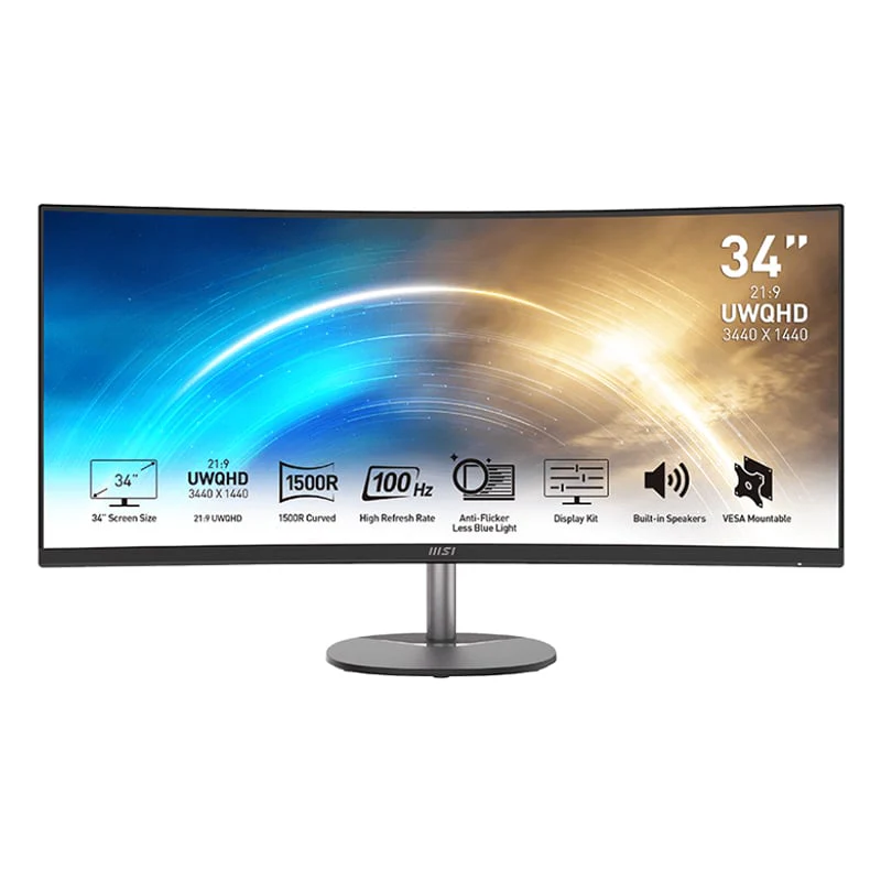 MSI PRO MP341CQ 34″ VA Ultrawide Curved Pro Monitor (1500R, 3440x1440, 1ms, 100Hz) - Image 5