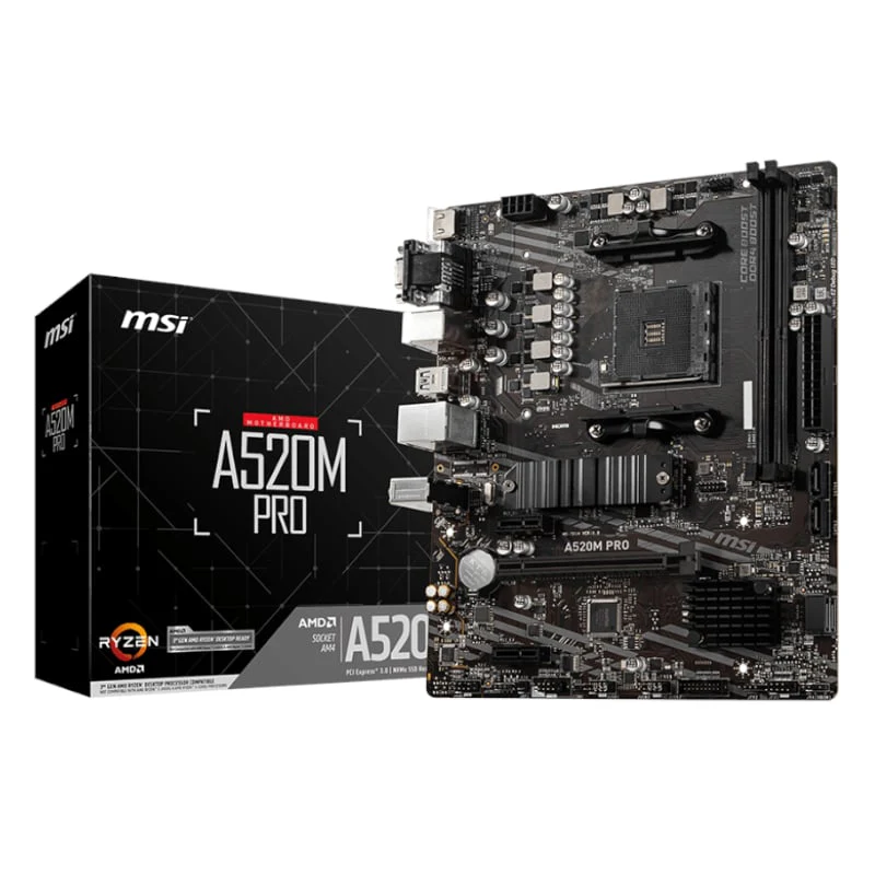 MSI A520M-PRO AMD AM4 MATX Gaming Motherboard - Image 5