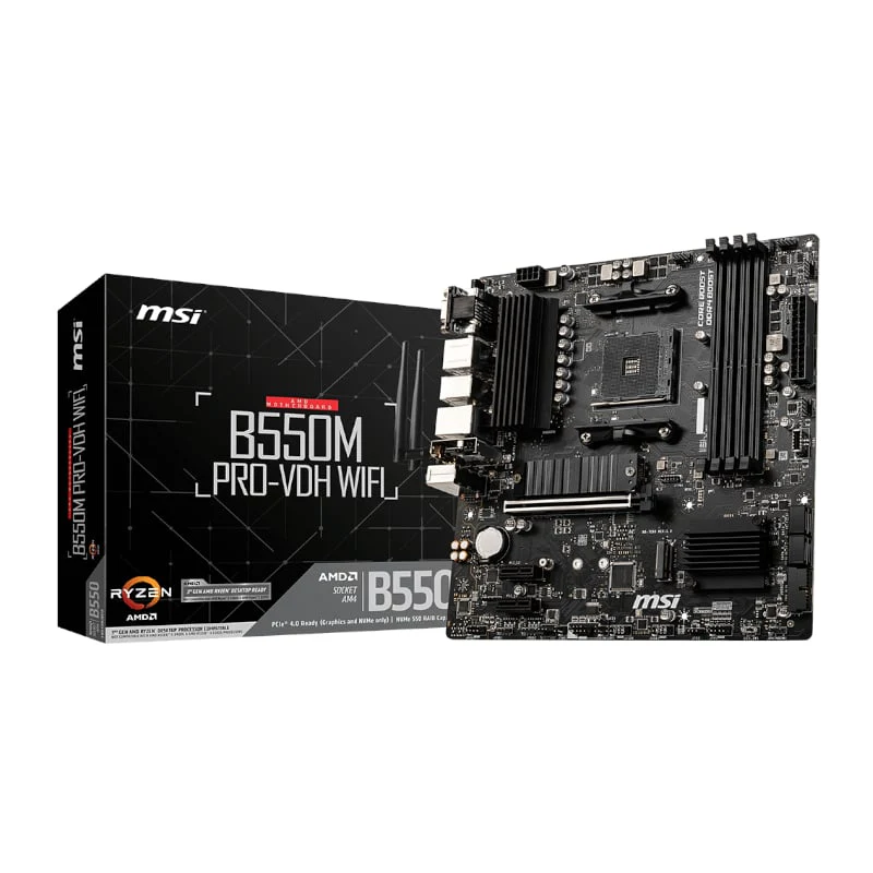 MSI B550M PRO-VDH WIFI AMD AM4 MATX Gaming Motherboard - Image 5