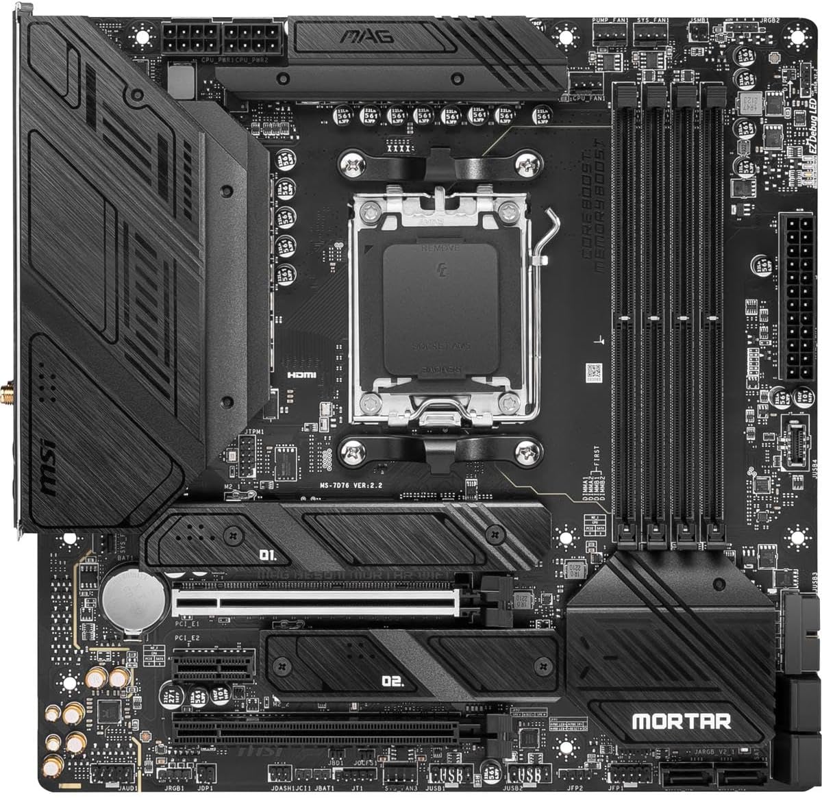 MSI MAG B650M MORTAR WIFI mATX Motherboard, AM5, DDR5, PCIe 4.0, Wi-Fi 6E - Image 3