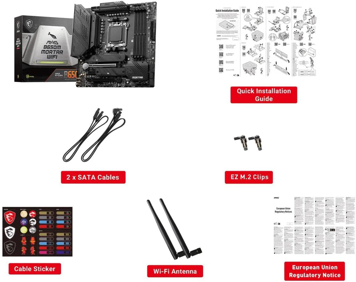 MSI MAG B650M MORTAR WIFI mATX Motherboard, AM5, DDR5, PCIe 4.0, Wi-Fi 6E - Image 8