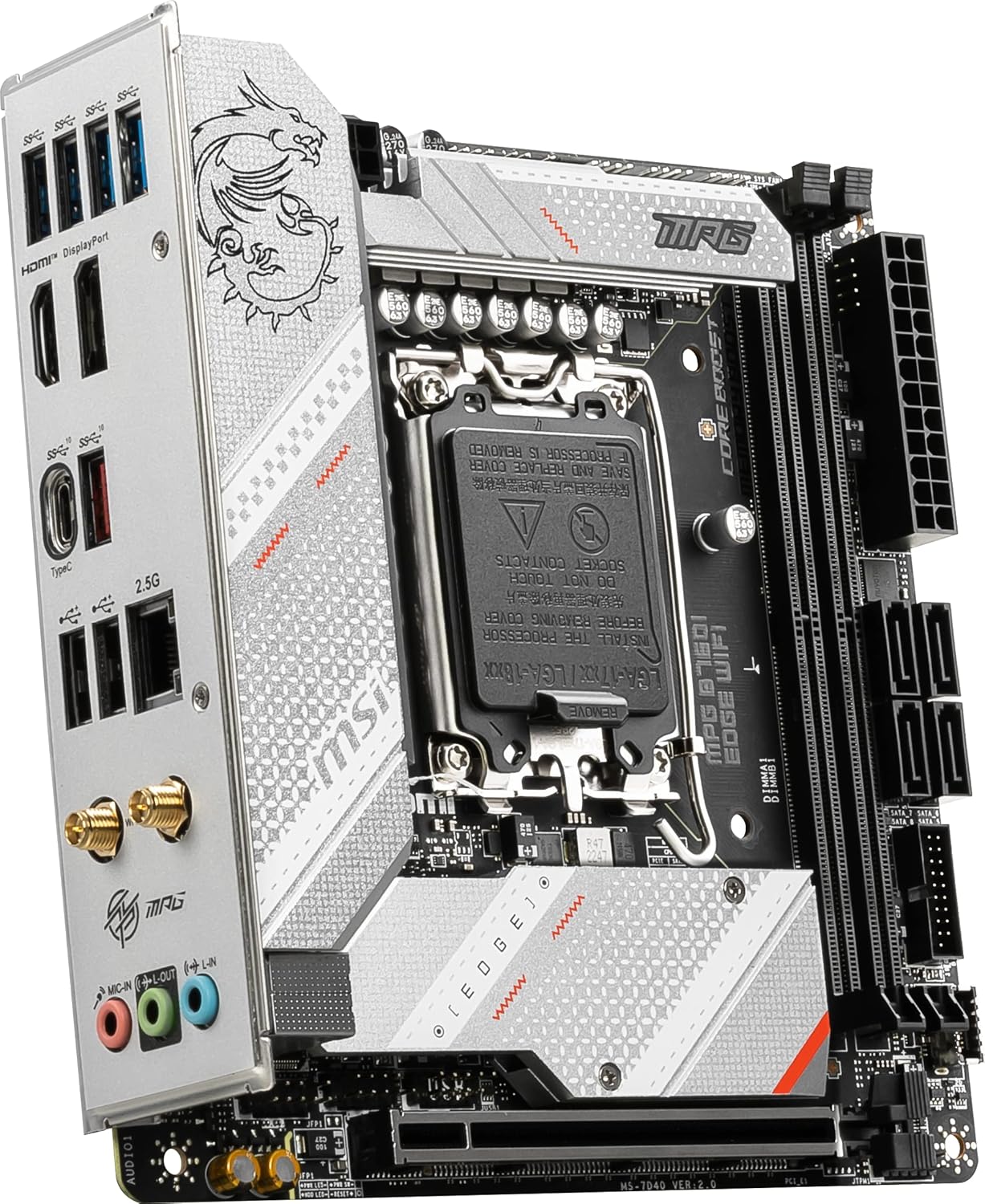 MSI MPG B760I EDGE WIFI Mini-ITX Motherboard, LGA 1700, DDR5, PCIe 5.0, Wi-Fi 6E - Image 4