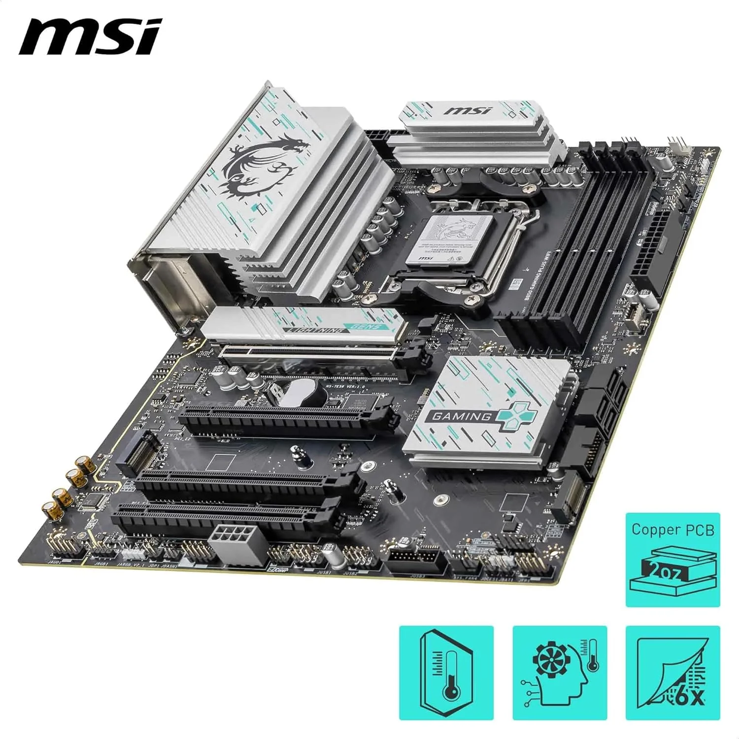 MSI B850 GAMING PLUS WIFI V1 ATX Motherboard, AM5, DDR5, PCIe 5.0, Wi-Fi 7 - Image 4