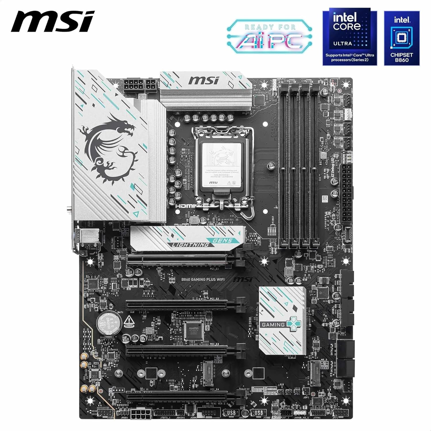 MSI B860 GAMING PLUS WIFI ATX Motherboard, LGA 1851, DDR5, PCIe 5.0, Wi-Fi 7 - Image 5